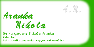 aranka mikola business card